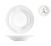 Plato De Vidrio Opalino Blanco Grangusto Pasta Cm28