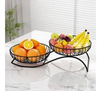 Plato decorativo de frutas, bandeja de servir digna de Instagram de estilo nórdico, cuenco de exhibición de almacenamiento de frutas secas para sala de estar (negro)