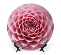 Plato decorativo de porcelana de hueso con diseño de flores, placa decorativa de cerámica con soporte de exhibición, decoración de pared de cerámica para el hogar, oficina, decoración de pared de 6