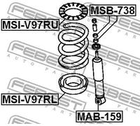 Plato del resorte Eje trasero MSI-V97RU FEBEST para MITSUBISHI PAJERO IV