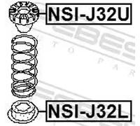Plato del resorte Eje trasero NSI-J32L FEBEST para NISSAN INFINITI