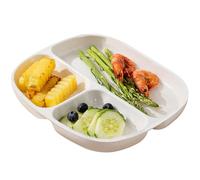 Plato dividido profundo, plato de cerámica for cena con 3 compartimentos, partición de alimentos for una comida equilibrada, plato dividido for verduras/frutas/pastas, bandeja adelgazante for adultos,