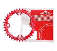 Plato estrecho ancho 32T 34T 36T 38T 104bcd para bicicleta de montaña, aleación de aluminio ligero y rígido con aspecto limpio mecanizado (rojo 38T)