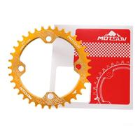 Plato estrecho ancho 32T 34T 36T 38T 104bcd para bicicleta de montaña, aleación de aluminio ligero y rígido con aspecto limpio mecanizado (amarillo36T)