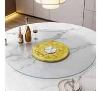 Plato Giratorio de Vidrio 50/80/100 cm, Redondo Transparente para Mesa de Comedor, Bandeja Giratoria Resistente con Giro Silencioso y Suave(Boat,100cm/39in)