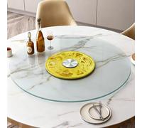 Plato Giratorio de Vidrio 50/80/100 cm, Redondo Transparente para Mesa de Comedor, Bandeja Giratoria Resistente con Giro Silencioso y Suave(Boat,70cm/28in)
