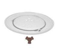 Plato Giratorio de Vidrio para Microondas, 10 Pulgadas, Redondo | Anillo de Plástico y Acoplamiento, Superficie Lisa, Bordes sin Rebabas, Uso en Cocina y Hogar