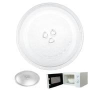 Plato giratorio de vidrio para microondas | Reemplazo de placa de microondas Bandeja de vidrio giratoria de ajuste universal de 9, 6 pulgadas con acoplador y base en forma de Y de anillo para 17-25L