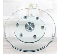 Plato giratorio de vidrio templado con rotación de 360° y sistema de asistencia giratoria, ideal para banquetes, fiestas y familias, plato de servicio manual de vidrio (tamaño: 90 cm) (85 cm)