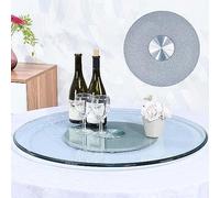 Plato giratorio de vidrio templado redondo con rodamientos silenciosos, perfecto para mesa de comedor y centro de mesa, gran regalo de inauguración de la casa