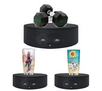 Plato giratorio eléctrico de 13 cm para fotografía, soporte giratorio de 360 grados para exhibición de joyas, expositor de tiendas, exhibición de pasteles (negro)