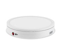 Plato giratorio eléctrico de 42 cm con mando a distancia, capacidad de carga de 50 kg, placa giratoria automática de 360 °, resistente para relojes, productos digitales, publicidad (blanco, enchufe