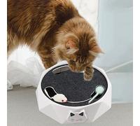 Plato Giratorio Eléctrico Interactivo para Gatos, Rompecabezas Ajustable de 2 Velocidades, Juguete para Jugar con Ratón, para un Crecimiento Saludable, Material ABS