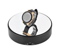Plato Giratorio Eléctrico, Soporte Giratorio Automático 360° Superficie Espejo para Joyería Reloj Teléfono Exhibición Fotografía Video