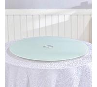 Plato giratorio grande de vidrio templado Lazy Susan de 24 pulgadas, bandeja giratoria para mesa de comedor de cocina, bandeja giratoria de sobremesa, fácil de compartir todo tipo de alimentos (