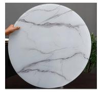 Plato Giratorio Lazy Susan de 24 a 40 Pulgadas - Tablero Redondo de Vidrio Templado con Diseño de Mármol - Reemplazo de Mesa Giratorio 360° para Cocina(White+Black,Ø 70cm/27.5in)