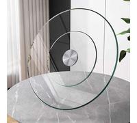 Plato giratorio Lazy Susan de vidrio templado para mesa de comedor, redondo, de 61 a 99 cm, transparente, para el hogar, plato grande para servir, giratorio 360° con rodamientos silenciosos, cent