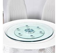 Plato giratorio Lazy Susan para mesa de comedor de cocina, redondo, de vidrio templado transparente, de 50 a 99 cm, bandeja giratoria de 360°, resistente, para servir, de 50 a 100 cm, con base gi