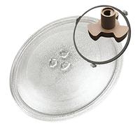 Plato Giratorio Para Microondas, 9.6" Giratorio Plato, 315mm Placa De Cristal De microondas, Repuesto Para Microondas, Bandeja De Cocción De Vidrio para Microondas Con Anillo Giratorio Y Soporte ( S