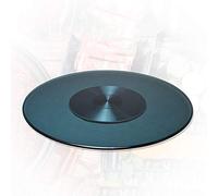 Plato giratorio para servir resistente Lazy Susan redondo de vidrio templado, base de aleación de aluminio, diseño de pico de pato, disco giratorio gris, plato giratorio para servir