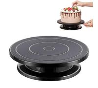 Plato Giratorio para Tartas, 1Pcs Base Giratoria Tartas 27cm, Soporte Giratorio para Tartas, Accesorios para Tartas para Hornear, Negro