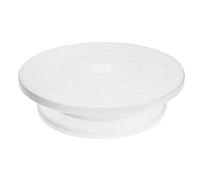Plato giratorio para tartas y giratorio, Plástico púrpura blanco de los PP del soporte giratorio la placa giratoria decoración pasteles(White)