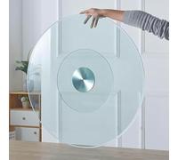 Plato Giratorio Redondo Lazy Susan para Familiar Fiestas, Plato Giratorio Lazy Susan de Vidrio Templado, Bandeja Giratoria con Sistema de Asistencia Giratoria Giro Suave(Size:70cm)