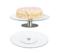 Plato giratorio tarta soporte para postres bandeja giratoria de cristal cristal