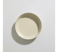 Plato hondo de gres blanco y negro