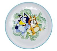 Plato infantil reutilizable bicolor con base antideslizante de Bluey