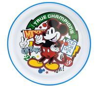 Plato infantil reutilizable bicolor con base antideslizante de Mickey