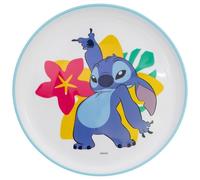 Plato infantil reutilizable bicolor con base antideslizante de Stitch