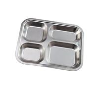 Plato ligero de acero inoxidable 304, rectangular, dividido, apto para comidas y aperitivos