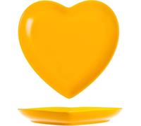 Plato Llano De Cerámica Amarillo con Forma De Corazón Frutas, Ensaladas, Postres, Pasta Y Filetes. Ideal para La Decoración del Hogar Y Ocasiones Especiales. Yellow