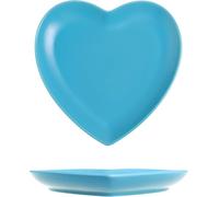 Plato Llano De Cerámica Amarillo con Forma De Corazón Frutas, Ensaladas, Postres, Pasta Y Filetes. Ideal para La Decoración del Hogar Y Ocasiones Especiales. Blue