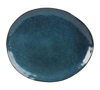 Plato llano de gres azul