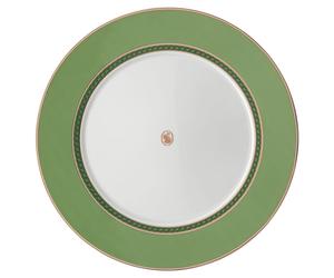 Plato llano Signum, Porcelana, Verde OS
