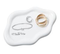 Plato Organizador Joyas Ceramica Lindo, Bandejas Decorativas Forma Nube para Regalo Cumpleaños Mujeres, Soporte Joyería Estilo Nórdico para Collares, Pulseras, Anillos, Pendientes, Reloj, Perfume