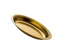 Plato ovalado de acero inoxidable para cocinar al vapor pescado y aperitivos, plato para servir aperitivos domésticos, accesorios de cocina, plato resistente a la corrosión