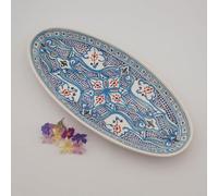 Plato ovalado marroquí turquesa - L 40 cm