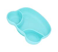 Plato para bebé, apto para lavavajillas, práctico y seguro de silicona en forma de rana (rana azul)