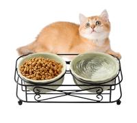 Plato para Comida De Gato - Bebedero Dispensador De Agua con Base | Cuenco de Alimentación de Cerámica,Suministros para Mascotas para Alimentar Perros Pequenos Cachorros Y En Viajes Y Exteriores
