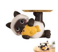 Plato para dulces: escultura de gato con bandeja de almacenamiento, cuenco de resina para llaves, organizador de joyas con estatua de gatito | Decoración de mesa , para baratijas, hogar, entrada