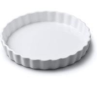 Plato para flan redondo tradicional de porcelana Wm Bartleet & Sons, 18 cm, blanco