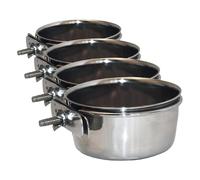 Plato para Mascotas Bolt On Pet Bowl, 600 ml, Plateado (Paquete de 4)