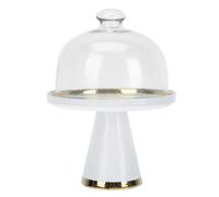 Plato para pastel con cubierta de vidrio transparente para servir refrigerios, estilo nórdico simple,