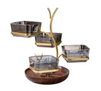 Plato para servir aperitivos con bandejas de 3/4, recipiente de frutas estable que no se agita para comedor