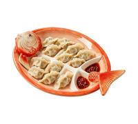 Plato para Sushi Plato de Pescado Pintado a Mano con Compartimento para