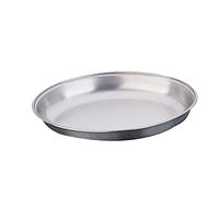 Plato para vegetales ovalado, sin divisiones, de acero inoxidable, 30 cm