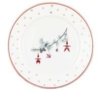 Plato Pequeño JUANA Blanco Con Ramas De Pino 15 cm Plato De Postre